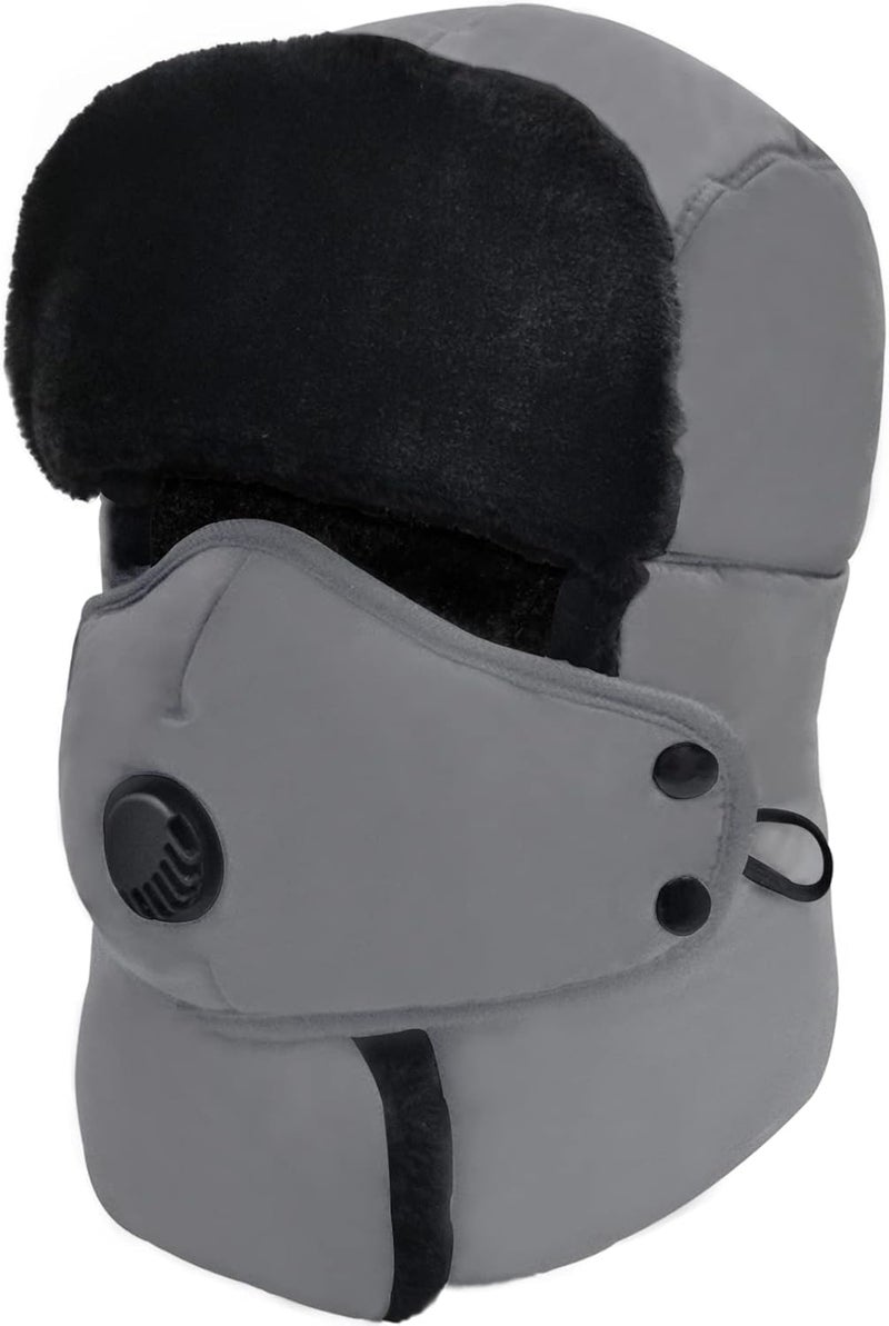 Outrip Winter Trapper Hat for Men & Women, Trooper Hunting Russian Fur Hat with Ear Flap & Mask Aviator Ushanka for Cold Weather - Image 1